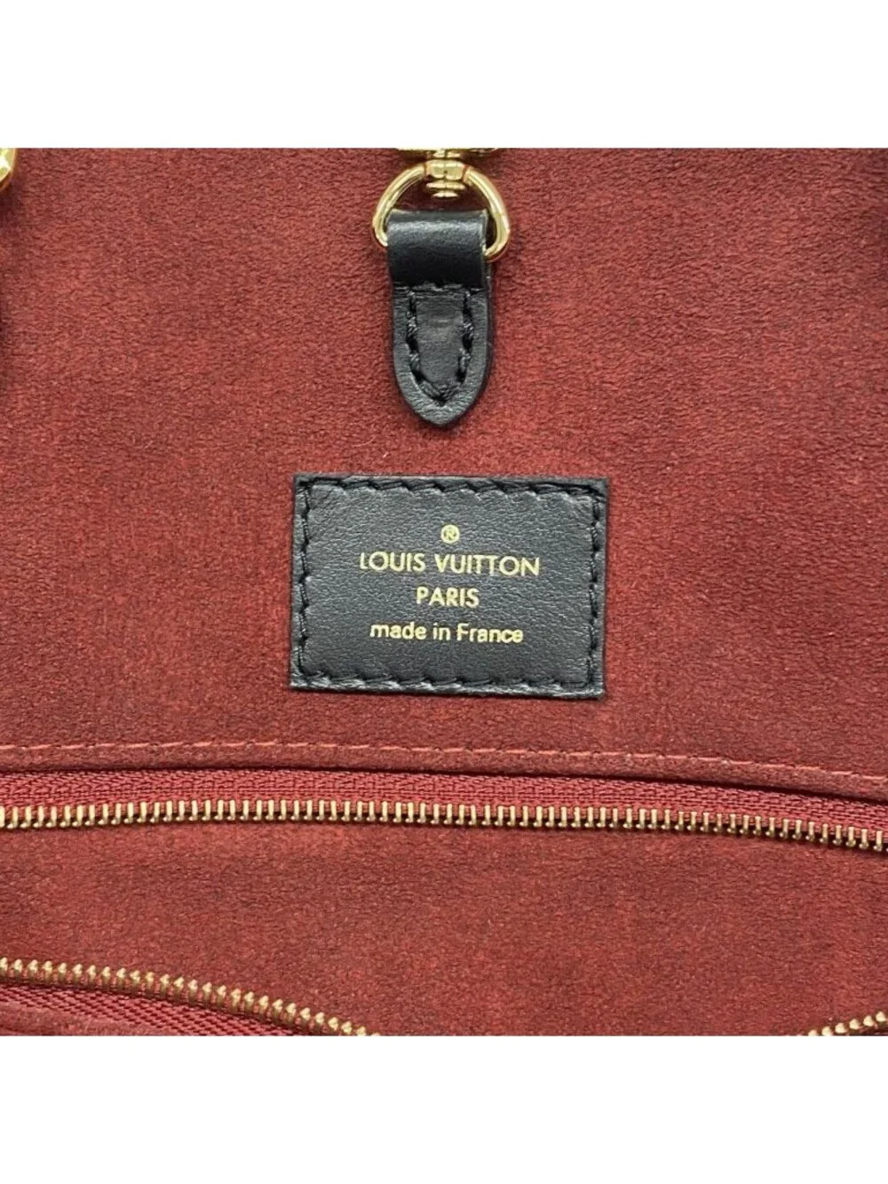 Louis Vuitton Tote Monogram Empreinte Bicolor On The Go MM Black Beige